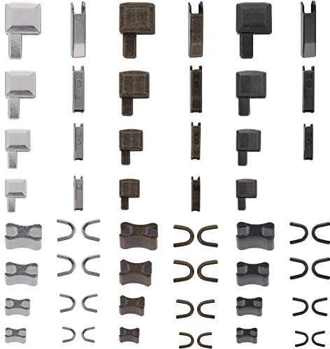 Lusofie Reißverschluss Reparatur Set 60 Stück Metall Reißverschluss Stopper Ersatzstift Reißverschluss Oben/Unten Fester Reißverschlusszieher für Jacke Mantel Reißverschluss Reparaturteile