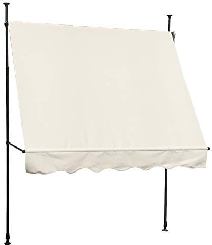 SVITA Klemmmarkise Balkonmarkise Sonnenschutz Markise Handkurbel ohne Bohren 300x150x220-300 cm (BxTxH) Beige
