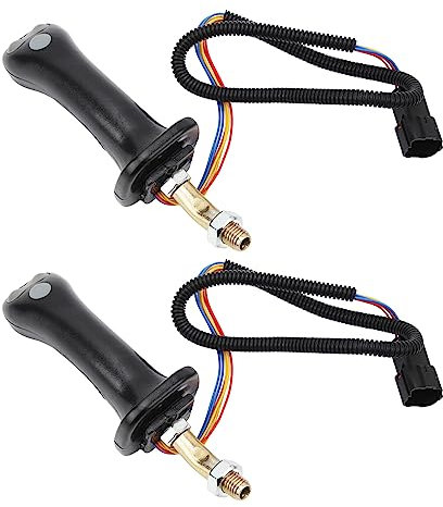 Palanca de Joystick,2 Piezas Empuñadura de Joystick de Excavadora Buena Sensación de Mano Izquierda Derecha para Doosan DH DX150 215 225 300 370 9C