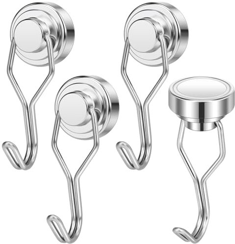 Wukong 19KG(48LB) Calamite Potenti, 25mm Ganci Magnetici Extra Forti, 4 Pezzi Magnete Piccole Ganci Cucina, Calamita Neodimio per Cucina, Magazzino e Esterno