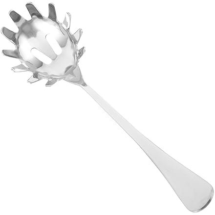 DOITOOL Noodle Spoon Noodle Strainer Utensil Spaghetti Server Spoon Stainless Salad Serving Strainer Spaghetti Noodles spagmoss Pasta Spoon Server Non Stick Food to Rotate Stainless Steel