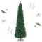 RELAX4LIFE Albero di Natale Slim 150/180/210/240 cm, Stretto e Alto, Rami Folti in PVC, Base in Metallo Pieghevole in Ferro,Albero Natale Artificiale Verde (240 cm)