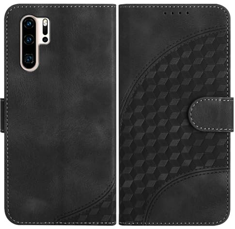 JayModCase Mobile Phone Case for Huawei P30 Pro, with Card Slot, Stand Function, Magnetic, PU Leather Case, Folio Flip Case, Compatible with Huawei P30 Pro, Black