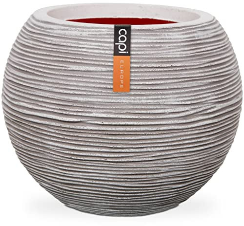 YUHI-HQYD Blumentopf Kugel,Garten-Pflanzkübel,Terrassen-Pflanzgefäße,Blumentopf-Schalen,Pflanzkübel für draußen,für Garten, Balkon, Hinterhof,Terrassen, 62 x 48 cm Elfenbein