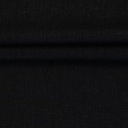 100% Leinen VENEDIG 0,5m 235g/m² Leinenstoff Sommerleinen Meterware Mittelalterstoff (Schwarz)