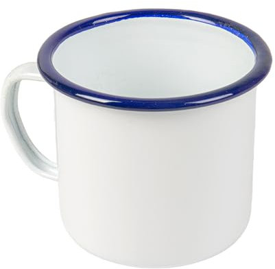 6 tasses 'Enamelware' 500 ml Ø 9 x 9 cm blanc fer émaillé