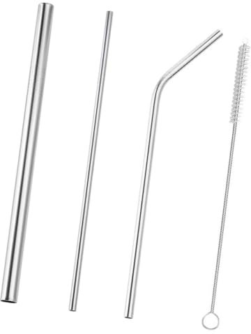 GOOHOCHY Cannuccia Per Bicchiere 1 Set Cannuccia in Acciaio Inossidabile Inossidabili Pieghevoli Giganti Mescolando Paglia Cannuccia Di Tè Al Latte Asta Di Metallo Caffè Cannuccia Frullata