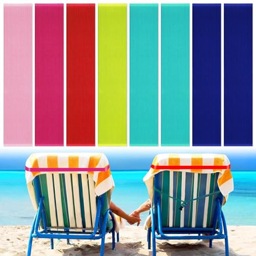Handtuchklammern für Strandliegen,Tianher 8 Pcs Strandtuch Klammern Elastische Strandkorb-Clips Handtuchbänder für Strandkörbe Bänder für Strand, Pool, Kreuzfahrt, Campingstühle