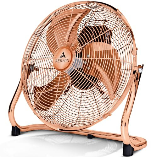 TRESKO AERSON Ventilador de suelo industrial 50 cm | Ventilador de sobremesa 120W | Ventilador de Estilo | Ventilador de Alta Velocidad | ángulo de inclinación ajustable…