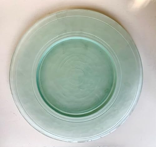 Generico Sottopiatti in vetro color verde acqua, set 2 pezzi, realizzati artigianalmente in Italia, quindi pezzi unici, diametro 33 cm