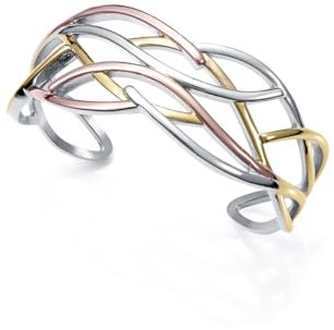Viceroy Fashion Pulsera Mujer 14153P01012 – Ondas, Acero Dorado/Rosa, Chic, 6cm