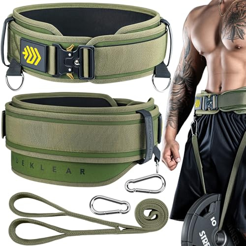 MANUEKLEAR 2 in 1 Dip Gürtel und Gewichtsgürtel mit 93 cm Langem Seil | Zweilagig Gewichtsgürtel für Zusatzgewicht , Gym Dip Belt Herren und Damen für Krafttraining Bodybuilding und Klimmzüge