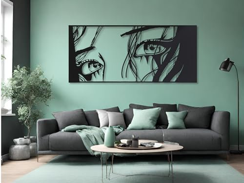 VAILLA ® Frauengesicht aus Zweigen Wanddeko, Weibliches Gesicht Wanddekoration aus Holz, Wandbilder Home Dekoration, 3D Wall Art, Große Wand Deko, Bilder für Schlafzimmer, Wohnzimmer (Gesichter 4)