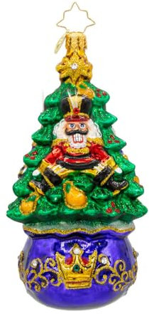 Christopher Radko Handgefertigter europäischer Glas-Weihnachtsbaum, dekorativer hängender Ornament, Lords a Leapin' Tree (13,3 x 7 x 6,3 cm)