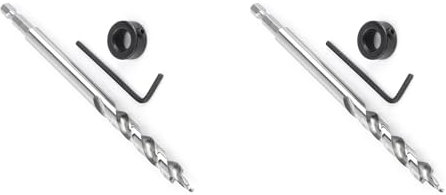 Sonew 2 Pcs Pocket Hole Drill Bit, 3/8 Inch Twist Step Drill Bit with Adjustable Depth Stop, Lip and Spur Drill Bit for Manual Pocket Hole