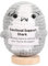 ASMPCUE Pocket Hug Positive Hai mit Positivkarte, Creative Knitting Wool Doll mit Holzsockel, Stressabbau Fluffy Stuffies Lucky Charm Courage Gift, Get Well Gift, Cheer Up School Gift (Grau)