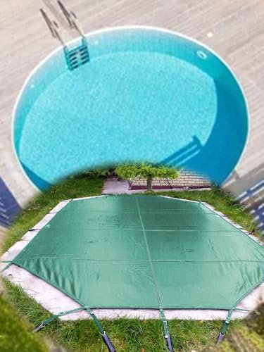 Cobertor Funda Piscina Invierno Cubierta Grande Para Piscina De 12m 10m 8m 6m 5m 4m 3m 2m, Cubierta De Seguridad Para Piscina De Invierno Redonda Enterrada De Grado Comercial Con Anclajes De Latón(Gre