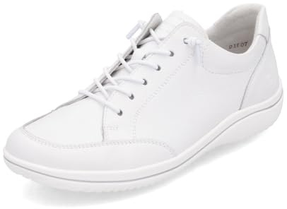 Remonte Damen Low-Top Sneaker D1E07, Frauen Halbschuhe,lose Einlage,Strassenschuhe,Sportschuhe,Freizeitschuhe,Freizeit,sportlich,Weiss (80),44 EU