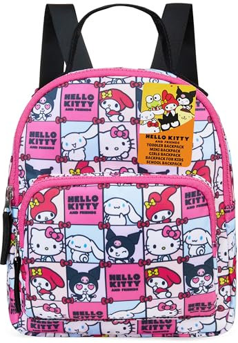 Get Trend Hello Kitty Rucksack Mädchen Tagesrucksack Kinder Cute Kawaii Backpack für Kindergarten Kita Vorschule Reisen (Rosa Hello Kitty)