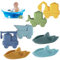 Lot de 7 jouets de bain en silicone pour bébé à partir de 1, 2, 3 ans