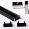 AFTERTECH 1metro 1506N 15x6mm Profilo Alluminio Nero Piatto con Copertura 1m Per Strisce Strip LED Barra Rigida 1MT + Cover Trasparente (1x 1m 1506N clear)