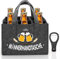 Aerzouser Flaschenträger 6 Flaschen，24x15x18cm，Flaschentasche，Männerhandtasche Bier，Flaschentasche Filz，Biertasche für Männer，Mit Flaschenöffner，Geschenke für Männer