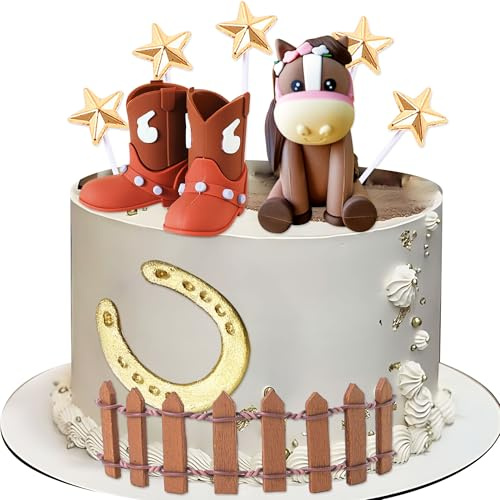 LaVenty Cowboy Pferd Kuchendeko Pferd Party Dekoration Cowboy Kuchendeko | Cowboy Pferd Kuchendeko Pferd Party Dekoration Cowboy Kuchendekoration Pferderennen für Western Cowgirl Geburtstag