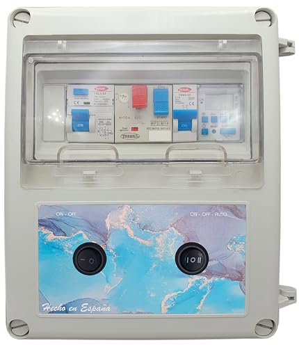 Tableau électrique pour piscine éclairage et moteur | Garde-moteur et transformateur | Contrôleur On/Off | 50 W 12 AC | Pompe à eau 1 CV 4-6,3 A