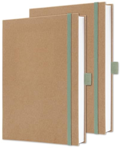 Sigel Notizbuch Jolie A5 blanko Geschenkbuch Pure Mint 2 Stück 192 Seiten | JN841, 100 g Papier, Hardcover aus Kraftpapier, mintgrün, vegan