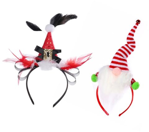 TOPPERFUN 2pcs Coiffes pour Garçon et Filles Accessoires pour Cheveux de Déguisement Décorations de Tête pour Fête de Noël Confortables Légères pour Garçon et Filles et Adultes