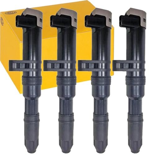 4x Hella Zündspule 2 Polig | 4x 5DA 358 000-411 für Scenic II Megane 1-3 Clio 2+3 Vivaro