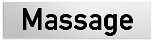 Türschilder24 Aluminium Türschild Massage 160 x 40 x 1,5mm (Oberfläche veredelt) • Selbstklebend
