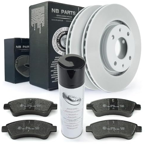 NB PARTS Bremsscheiben 266mm + Bremsbeläge vorne + Bremsenreiniger passend für Citroen Peugeot