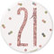 Unique 84867 Number Badge | Glittery Rosegold | 1 Pc, Rose Gold, Age 21
