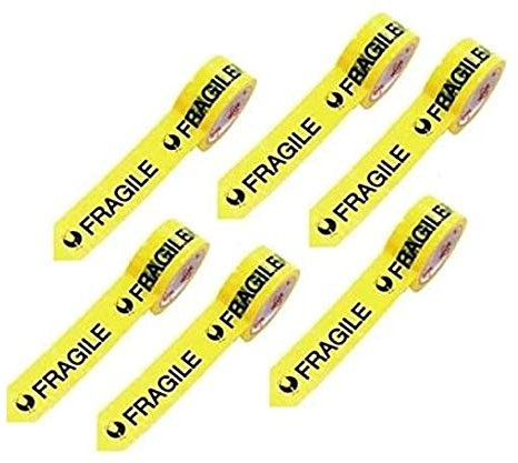 SET DI 6 ROTOLI DI NASTRO ADESIVO PER IMBALLAGGIO FRAGILE 48 mm X 70 METRI