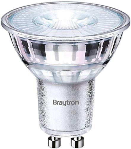 BRAYTRON Dimmable LED Bulb, 5.5w (50w Equivalent) GU10, 4000K(Natural White), 38°-Dimmable, CRI ≥80, GU10-Spot, CE Cerificated, (A+ Energy Class)