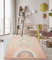 the carpet Monde Kids Moderner Weicher Kinderteppich, Weicher Flor, Pflegeleicht, Farbecht, Lebendige Farben, Regenbogen Muster, Rosa, 160 x 230 cm