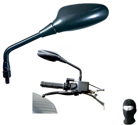 KOMPATIBEL MIT BETA Motor RR 125 Motard LC Motorrad-Spiegel FERNGRIFF RÜCKBLICK Spiegel SCHWARZ Chrom STANGENSPIEGEL + ANGRIFFSKIT M.8 10X1.25 SCHWARZ Spiegel