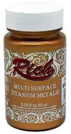Rich Multi Surface Titanium Metallic Farbe 90cc – Bronze, Hochwertige Acrylfarbe für Kunstprojekte, Renovierungen und DIY, Glänzender Metallic-Effekt, Schnelltrocknend, Einfache Anwendung
