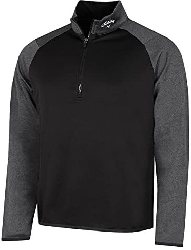 Callaway Golf Mens Long Sleeve 1/4 Zip Waffle Sweater - Caviar - M