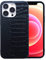 DMaos für iPhone 13 Hülle für Damen, Krokodil Synthetische Lackleder Abdeckung, Klassische Mode für iPhone13 6.1 Zoll - Schwarz