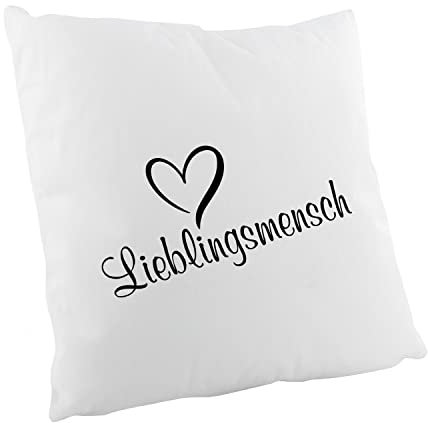 Crealuxe Lieblingsmensch Zierkissen, Sofakissen, bedrucktes Kissen, Baumwollkissen