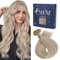 Fshine Bondings Echthaar Extensions 50cm 50 Strähne 50g Haarverlängerun Echthaar Bondings Keratin Extensions Echthaar Aschblond mit Bleichblond Farbe 18P613