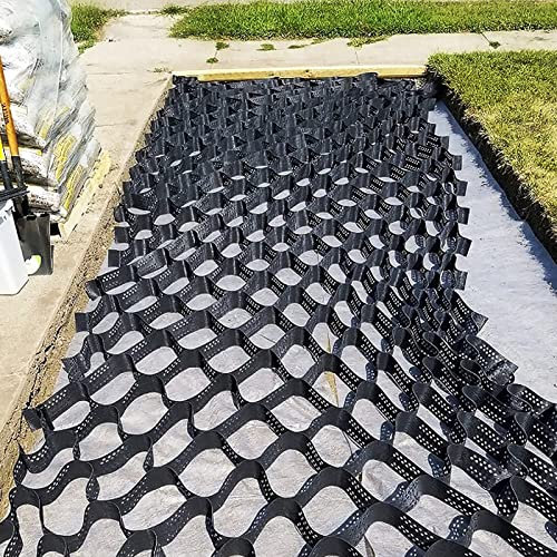 Stabilisateur de Gravier Pavé De Grille De Stabilisation Du Sol Pour Gravier, Grille De Stabilisation Du Sol Pour Les Zones Équestres, Grille De Gravier HDPE Robuste De 2 Pouces D'épaisseur Pour Le Ja