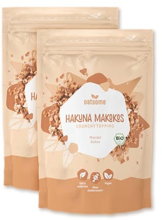 OATSOME® 2er Bundle Hakuna Makokos | Crunchy Toppings | Sparset | Mandel & Kokos | Extra Crunchy | Für Bowls & Müsli | Granola | Vegan | Ohne Zuckerzusatz | Bio & 100% Natürlich | 2x220g