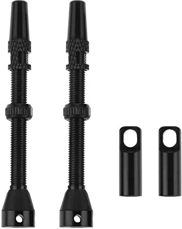 DRELD 2 Stück Fahrrad Tubeless 60mm, 1 Paar Presta Tubeless Ventile, MTB Tublessventiel, Fahrrad Tubeless Presta Aluminiumlegierung, Tubeless Presta Ventilschaft (60mm Schwarz)