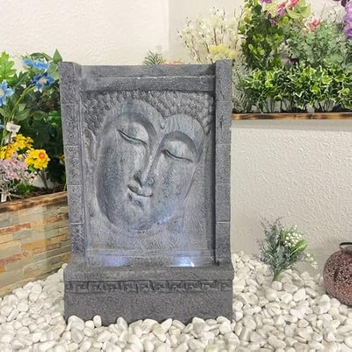 Buddha Wall Mains Power Water Feature With Cover