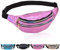 Sac Banane holographique,Sac Banane en Cuir PU,Sac Banane néon imperméable,Sac de Ceinture de Vacances Sac Banane Brillant pour Le Sport, la Course, la randonnée, Les Femmes et Les Filles (Pink)