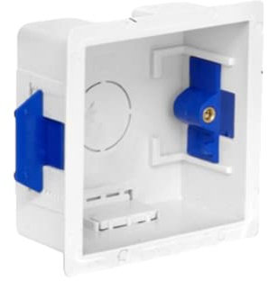 AXIOM 35-45mm Dry Lining Back Box Flush Wall Electrical Recessed Flush Mount Deep Pattress Box Fused Spur Euro Module Faceplates (1 Gang, 2 Gang, Dual, Triple) (35mm 1 Gang, 1)