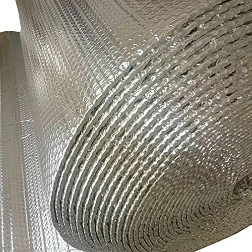 Rouleau Isolant Thermique Aluminium Double Polyvalent Rouleau D'isolation En Aluminium, Feuille D'aluminium Thermique Réfléchissantepour Loft, Sol, Mur, Camping-car, Campi(Size:1x2m (39 in X 6.5 Ft))